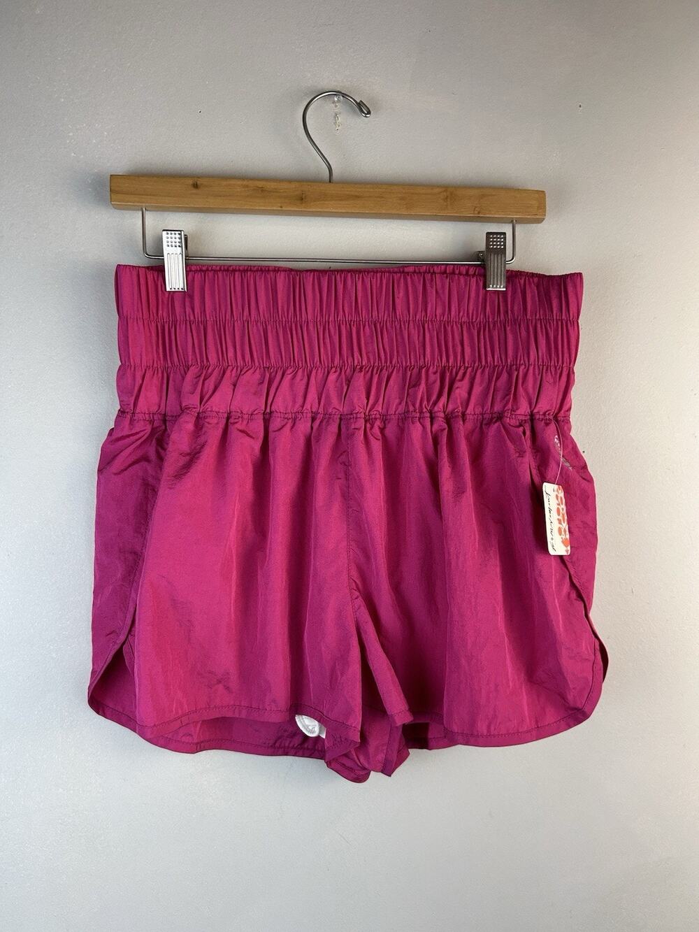 Free People Movement Shorts Womens Sz L Pink The Way Home High Waisted